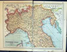 Listing image for Antique Old Print 1931 Dent Map Northern Italy Marches Gulf Venice Lombardy