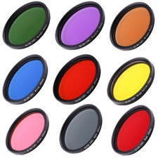 Listing image for Red Orange Yellow Green Blue Pink Colour Camera Lens Filter – Multiple Sizes