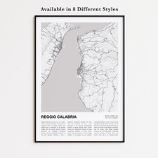 Listing image for Reggio Calabria City Map Print, Italy Travel Poster, Modern Map, Wall Decor Art