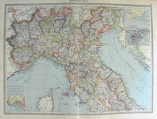 Listing image for Original Old Antique Print Harmsworth Map 1906 Italy Genoa Venice Elba Adriatic