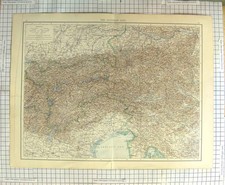 Listing image for Original Old Antique Print Map C1900 Austrian Alps Venice Adriatic Sea 20th