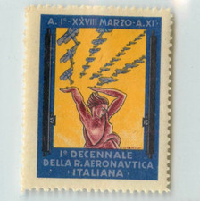 Listing image for Italian AIR FORCE ~ITALY~ Great Old ART DECO Aviation Poster Stamp, c. 1935